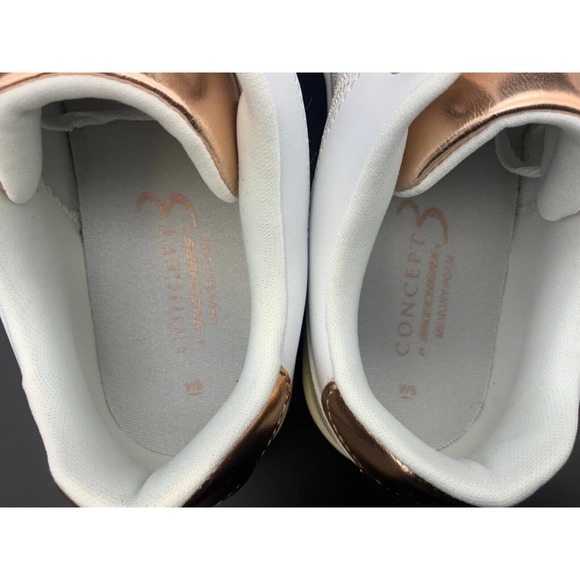 Concept 3 by Skechers Women's Eyez on Her White Rose Gold LaceUp Size 8 Sneakers - Picture 6 of 11
